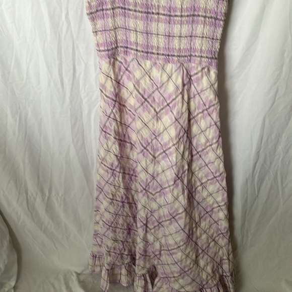 Boston Proper: Purple/White Plaid Maxi Sundress- Ruffles- M - Picture 14 of 16